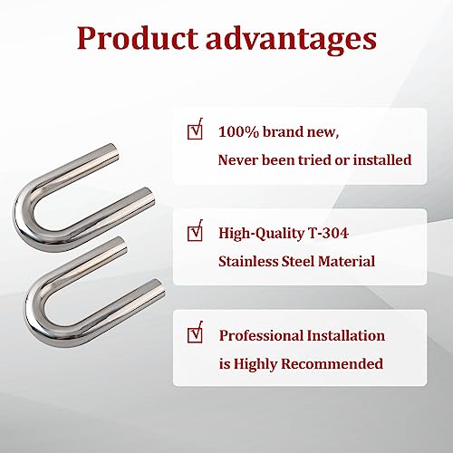 BIGREAT OD 2.25'' Inch (57MM) 180 Degree Bend Elbow Stainless Steel Turbocharger Pipe Tube Intercooler Pipe High Class Brushed Treatment Air Intake Tube Pipe Polished Universal-2PCS - Image 5