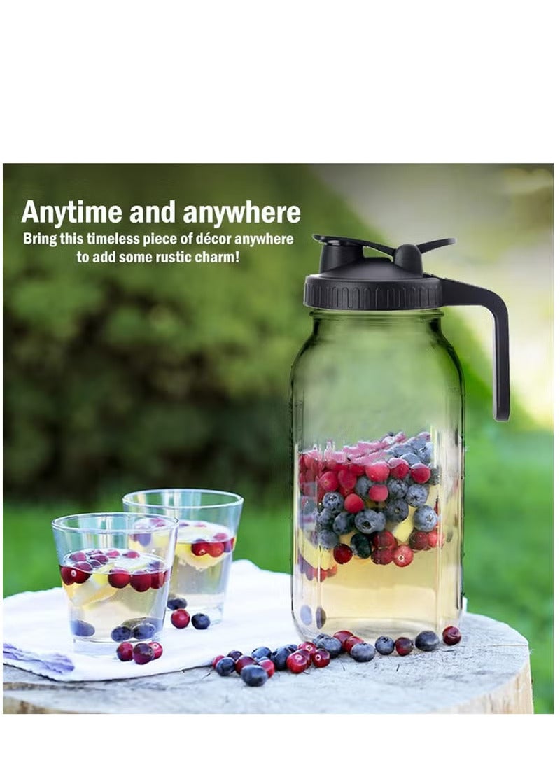 Arabest Wide Mouth Jar Pour Spout Lids with Handle Reusable Plastic Flip Cap Lid,Leak-proof Airtight Seal Black  - Image 3