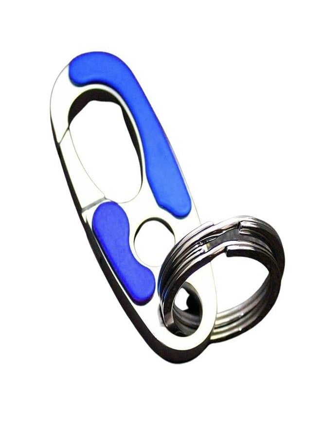 Contacts Metal Personalized Waistband Keychain for Unisex Double Ring Design (Blue)… - Image 1