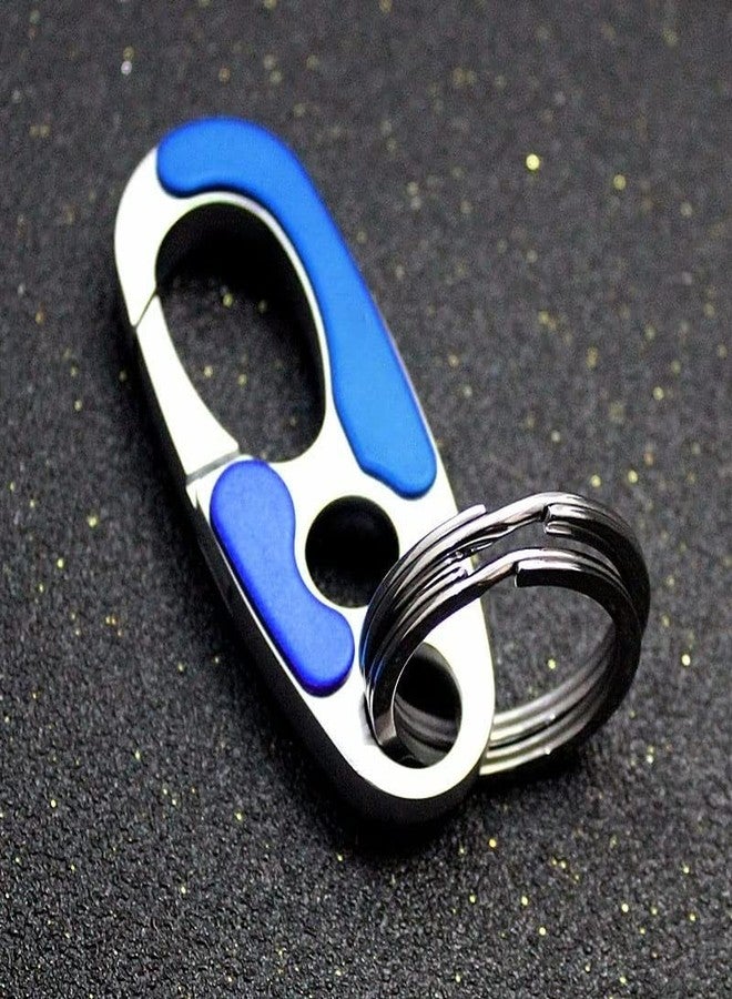 Contacts Metal Personalized Waistband Keychain for Unisex Double Ring Design (Blue)… - Image 2