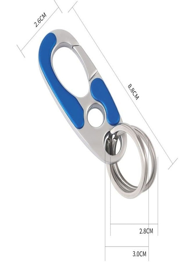 Contacts Metal Personalized Waistband Keychain for Unisex Double Ring Design (Blue)… - Image 5