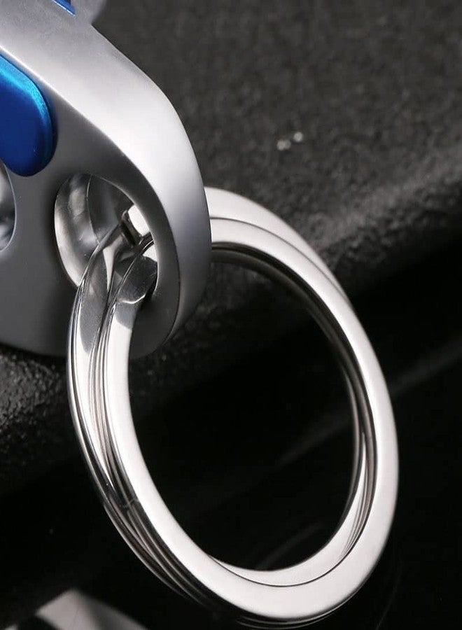 Contacts Metal Personalized Waistband Keychain for Unisex Double Ring Design (Blue)… - Image 4