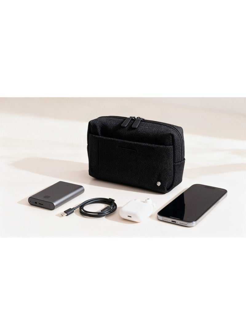 LEVELO Leon Organizer Pouch, 2.5L Capacity, Handheld Convenience, Smart Internal Organization, Quick Grab-and-Go, Durable Polyester Construction - Black - Image 2