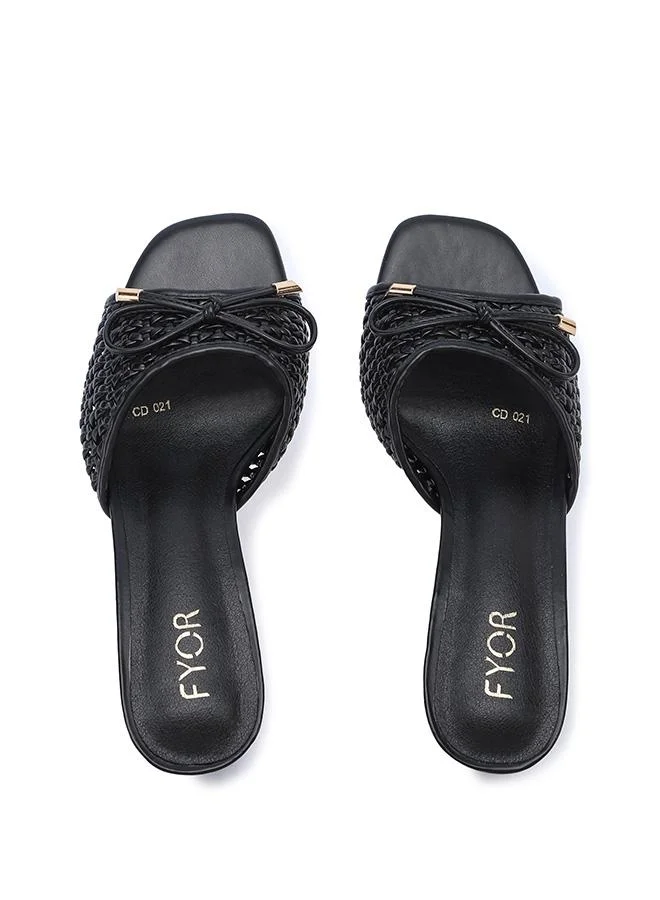 Fyor  Stylish Lattice-Detail Heeled Sandal CD 021 for Women | Best Price UAE