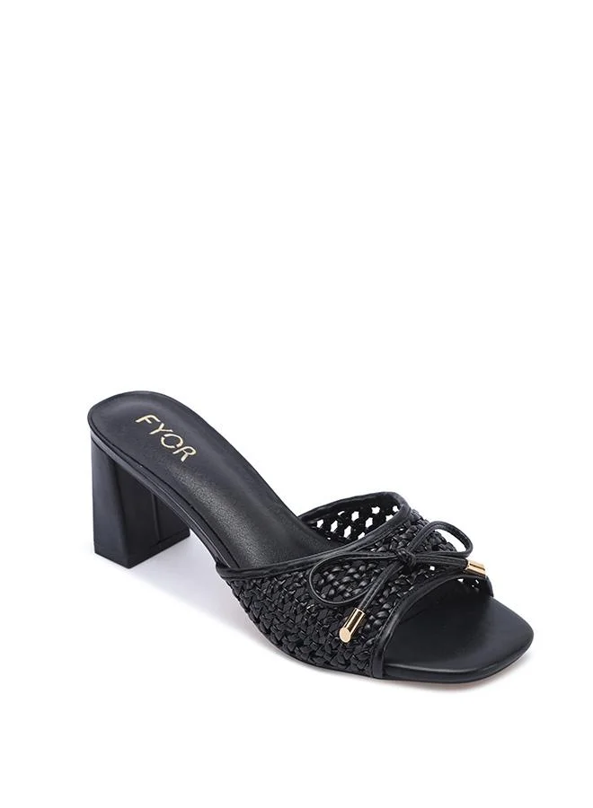 Fyor  Stylish Lattice-Detail Heeled Sandal CD 021 for Women | Best Price UAE