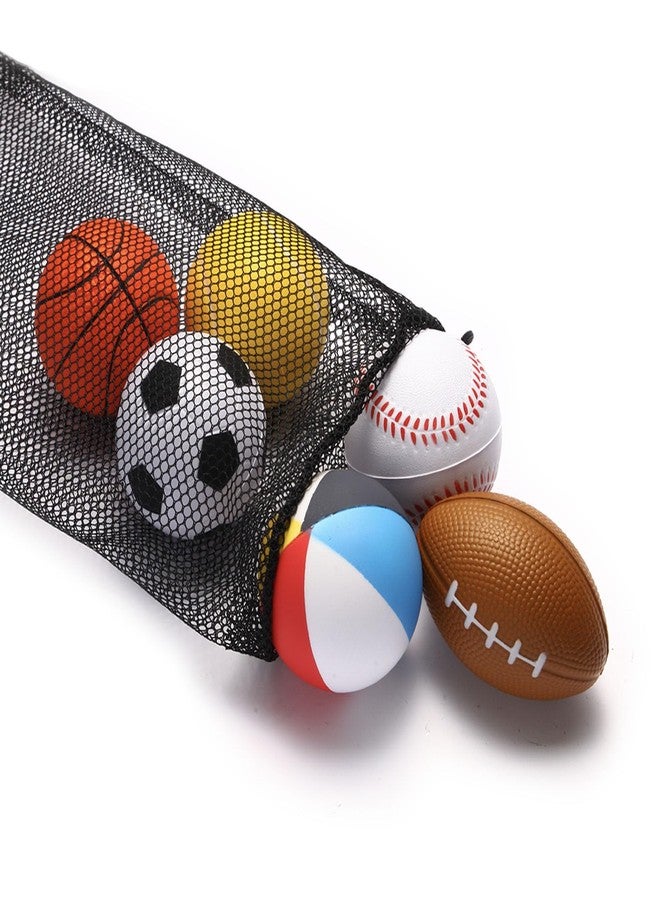 Urspasol Mini Sports Balls Set of 6 Foam Ball for Kids 2.8 inch Soft Balls for Toddlers with Bag Includes Soccer, Basketball, Football, Baseball ,Tennis and Beach ball- Throwing Toys for Baby Boy and Girl - Image 1