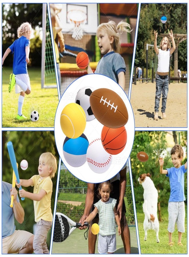Urspasol Mini Sports Balls Set of 6 Foam Ball for Kids 2.8 inch Soft Balls for Toddlers with Bag Includes Soccer, Basketball, Football, Baseball ,Tennis and Beach ball- Throwing Toys for Baby Boy and Girl - Image 4