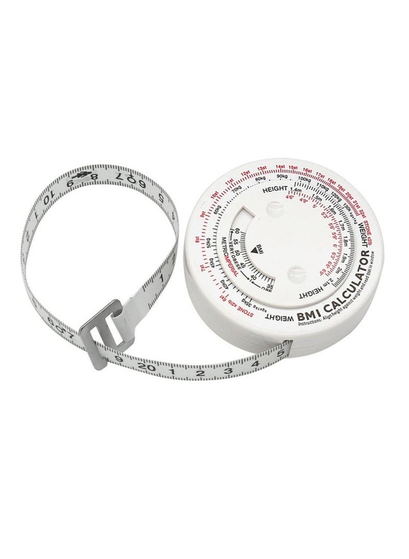 Bmi Measuring Tape, Bmi Wheel Calculator Body Mass Index Calculator, Body Tape Measure for Body Waist Weight Health Accurate Measurement (White) - Image 1