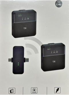Tx 3-in-1 Square Wireless Lavalier Microphone for iPhone Android, Camera & Speaker – 10-Hour Battery Life, Mini Microphone with Noise Reduction for Video Recording, Vlogging, YouTube TikTok (SX31 Single Mic).  - Image 1