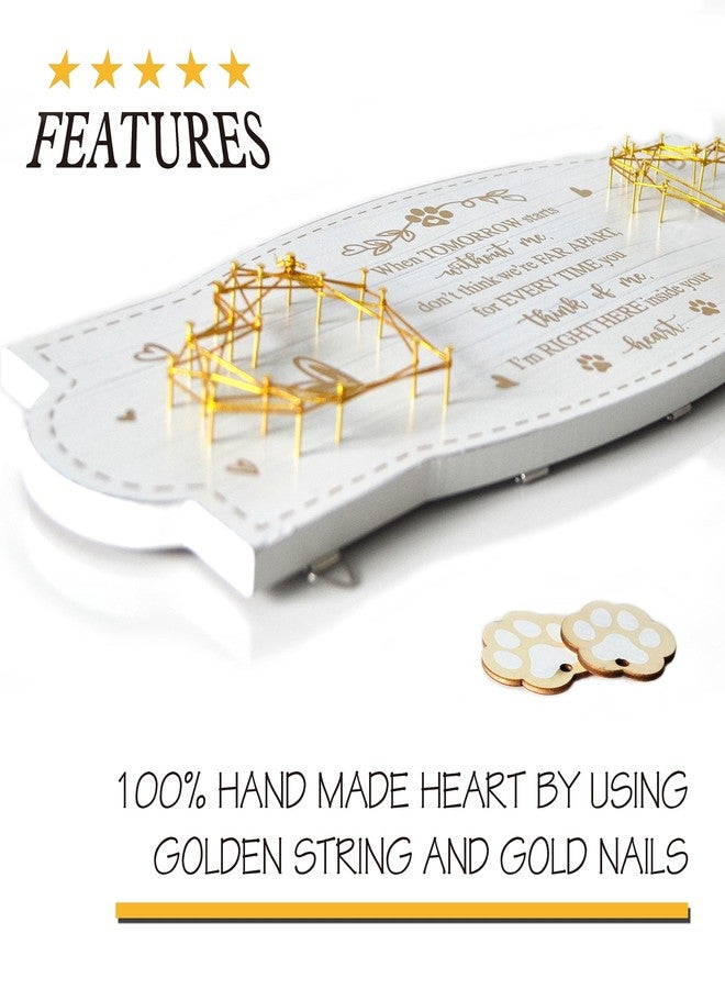 EXQUIDECA White Golden Memorial Picture Collage Board with Clips Twine and Paw Pendant - Bereavement Sympathy Grieving Gifts for Loss of Dog - House Wall decor for Dog Lover - Image 5