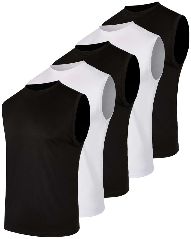 REALESSENTIALS Real Essentials 5 Pack: Men's Mesh Active Athletic Tech Tank Top - Workout & Training Activewear (Available in Big & Tall),Set 3-L - Image 1