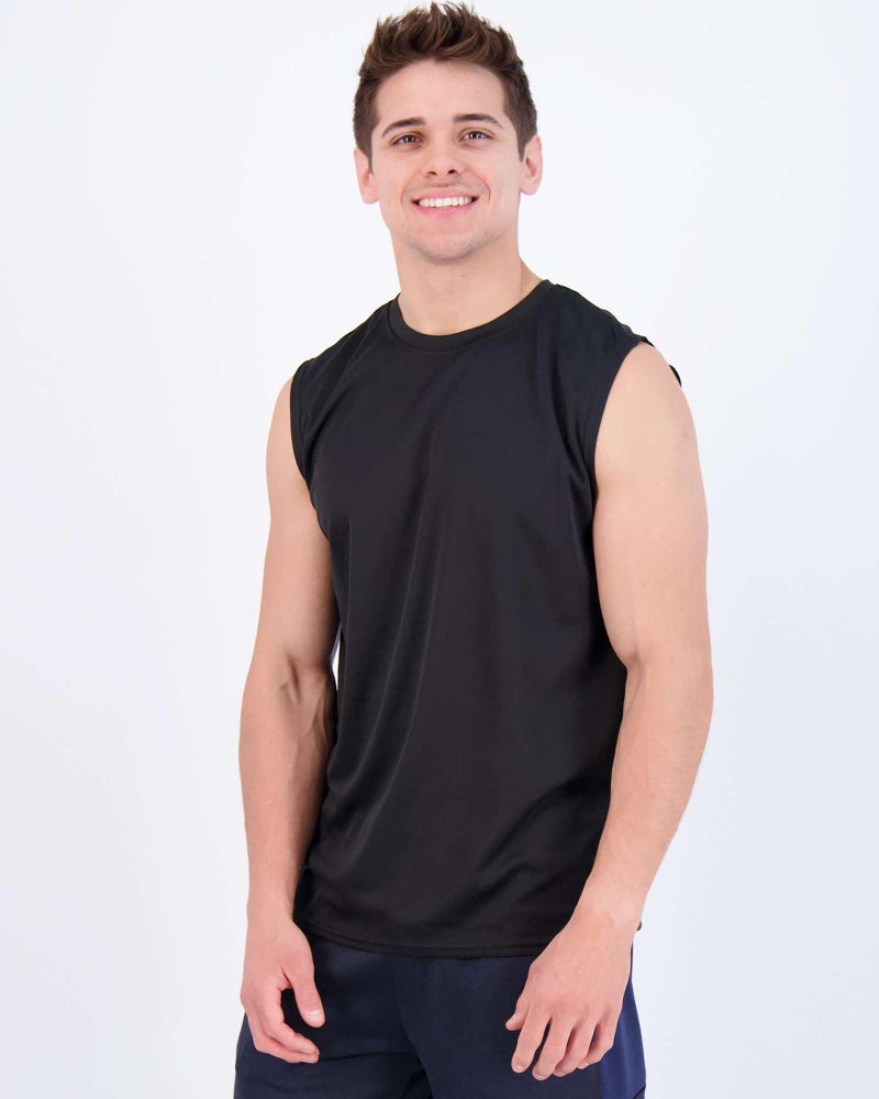 REALESSENTIALS Real Essentials 5 Pack: Men's Mesh Active Athletic Tech Tank Top - Workout & Training Activewear (Available in Big & Tall),Set 3-L - Image 2