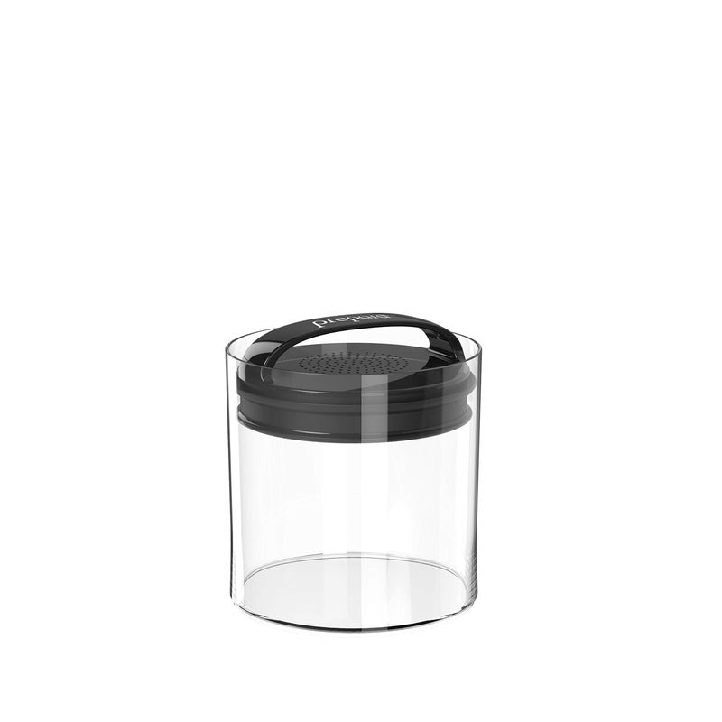 Prepara Evak Fresh Saver LargeShort Airless Canister with Black handle 18 Quart Clear
