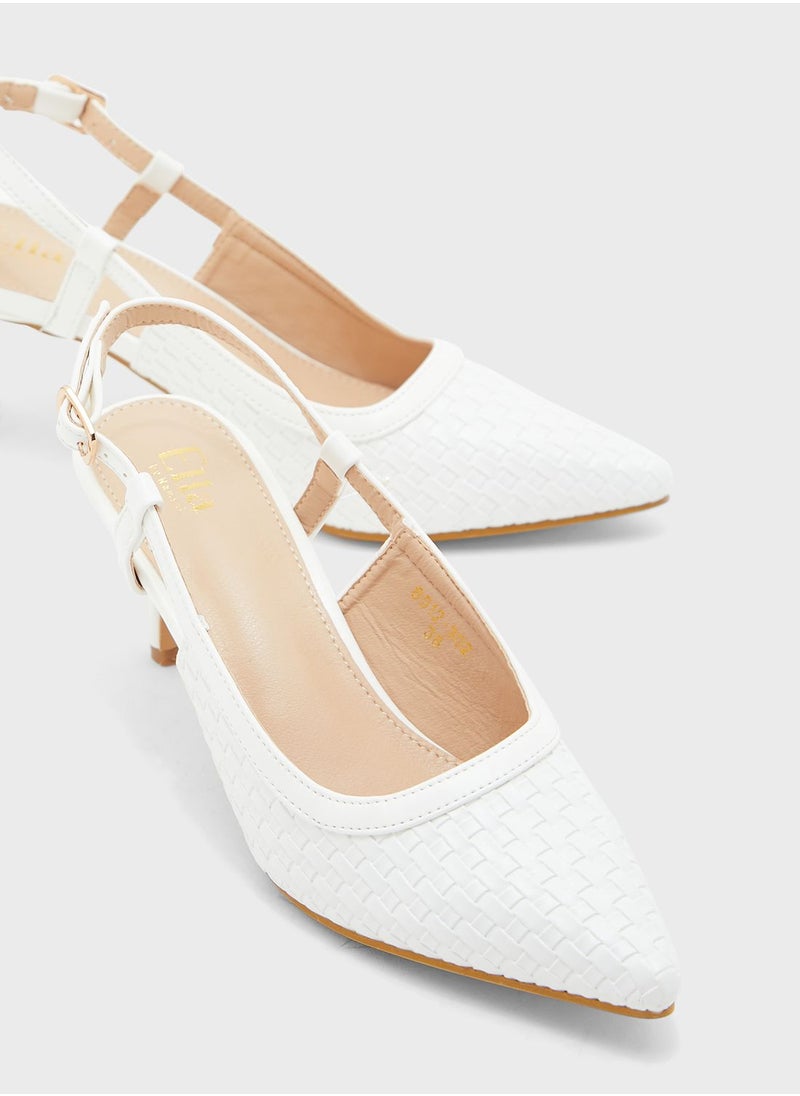 ELLA - Weaved Cutout Strap Pump - Image 1