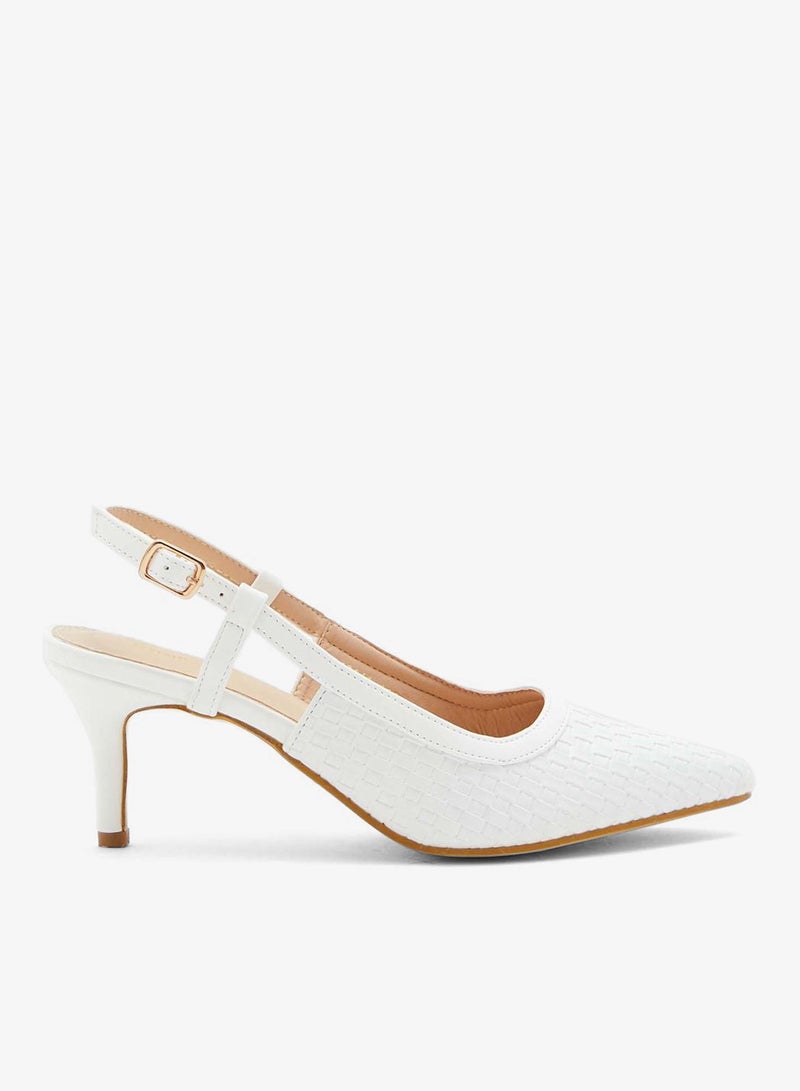 ELLA Weaved Cutout Strap Pump - Image 1