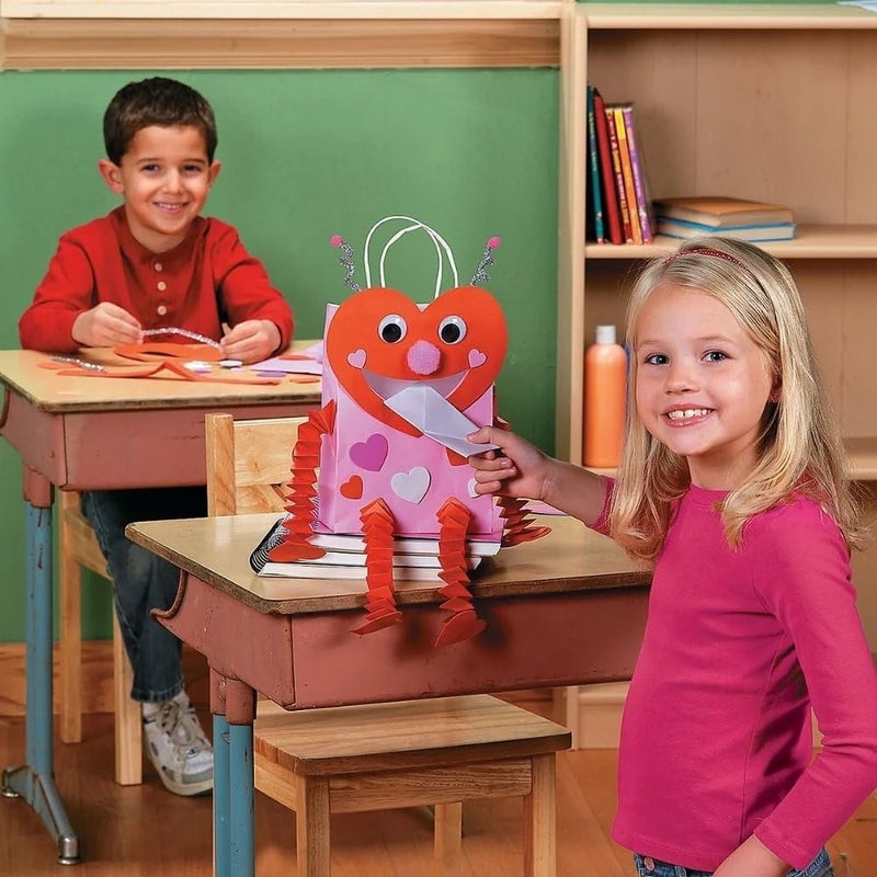 Fun Express Luv Bug Valentine Card Holder Paper Bag Craft Kit - Image 2