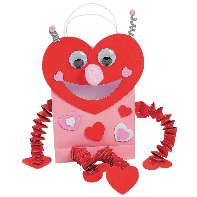 Fun Express Luv Bug Valentine Card Holder Paper Bag Craft Kit - Image 3
