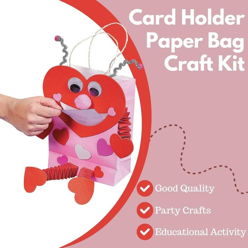 Fun Express Luv Bug Valentine Card Holder Paper Bag Craft Kit - Image 5