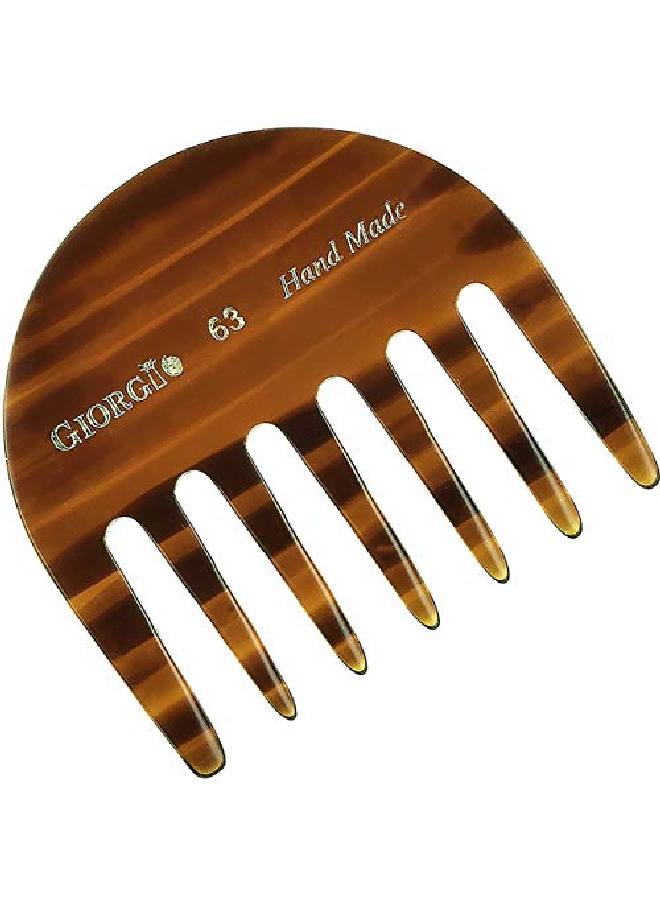 Giorgio G63 Small Travel Purse Hair Detangling Comb Pocket Wide Tooth Comb For Curly Hair Thick Wavy. Hair Detangler Comb For Wet And Dry Everyday Care. Handmade Of Cellulose Sawcut Hand Polished - Image 1