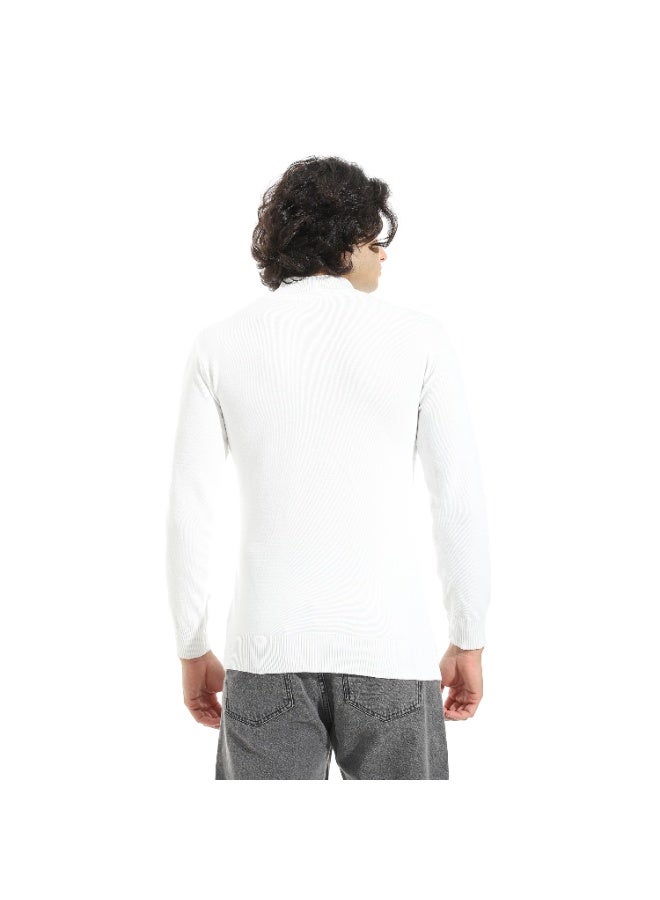 Andora Long Sleeves Half High Collar Pullover_Off-White - Image 2