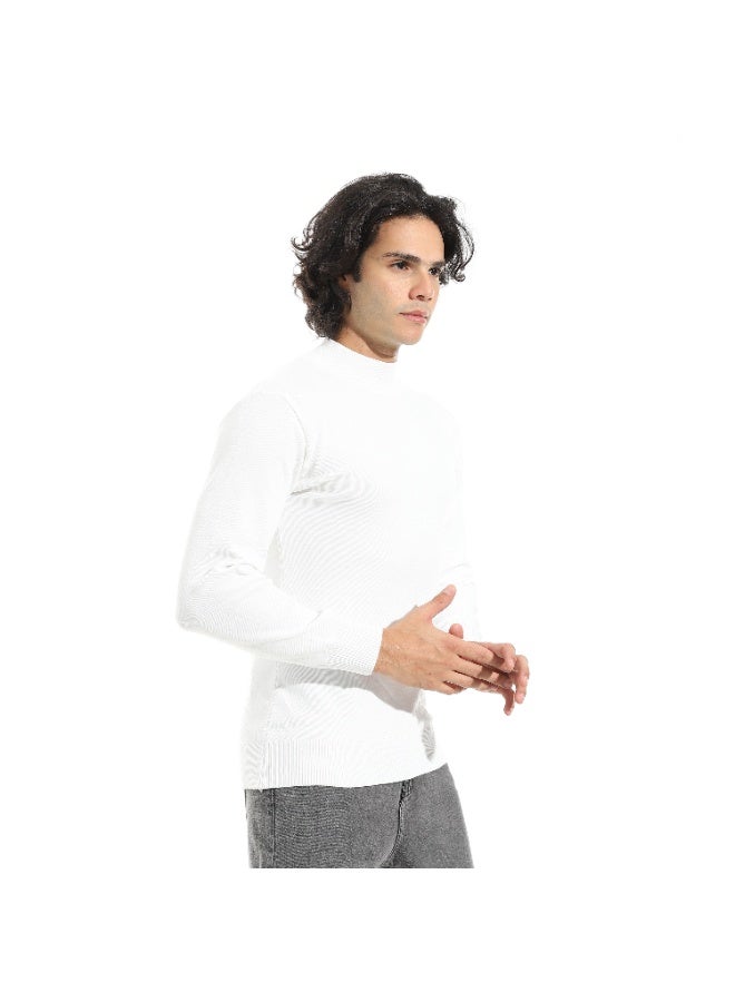Andora Long Sleeves Half High Collar Pullover_Off-White - Image 4