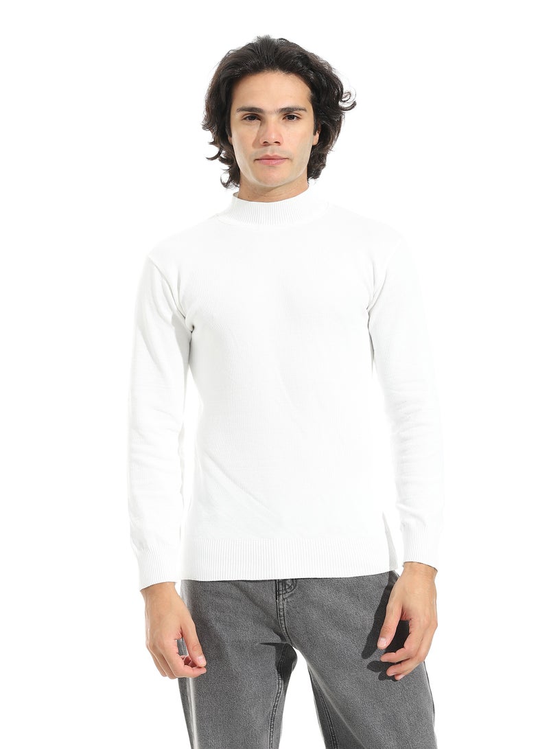 Andora Long Sleeves Half High Collar Pullover_Off-White - Image 1