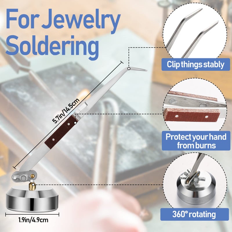 Chumia Jewelers Tools Set Including Jeweler's Saw Frame 144 Blades Third Hand Tweezers Wooden Pin Clamp Multipurpose Needle File Wooden Ring Clamp Ring Sizer Mandrel Measuring Tool Mallet Hammer - Image 5