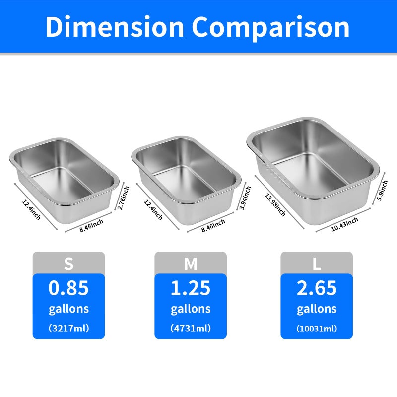 Ohtomber Stainless Steel Dog Bowl - 2.65 Gallons Metal Large Pet Dog Water & Food Bowl, Outdoor Feeder Water Trough Dish Plate for Cat, Big, Extra Large Breed - Image 3