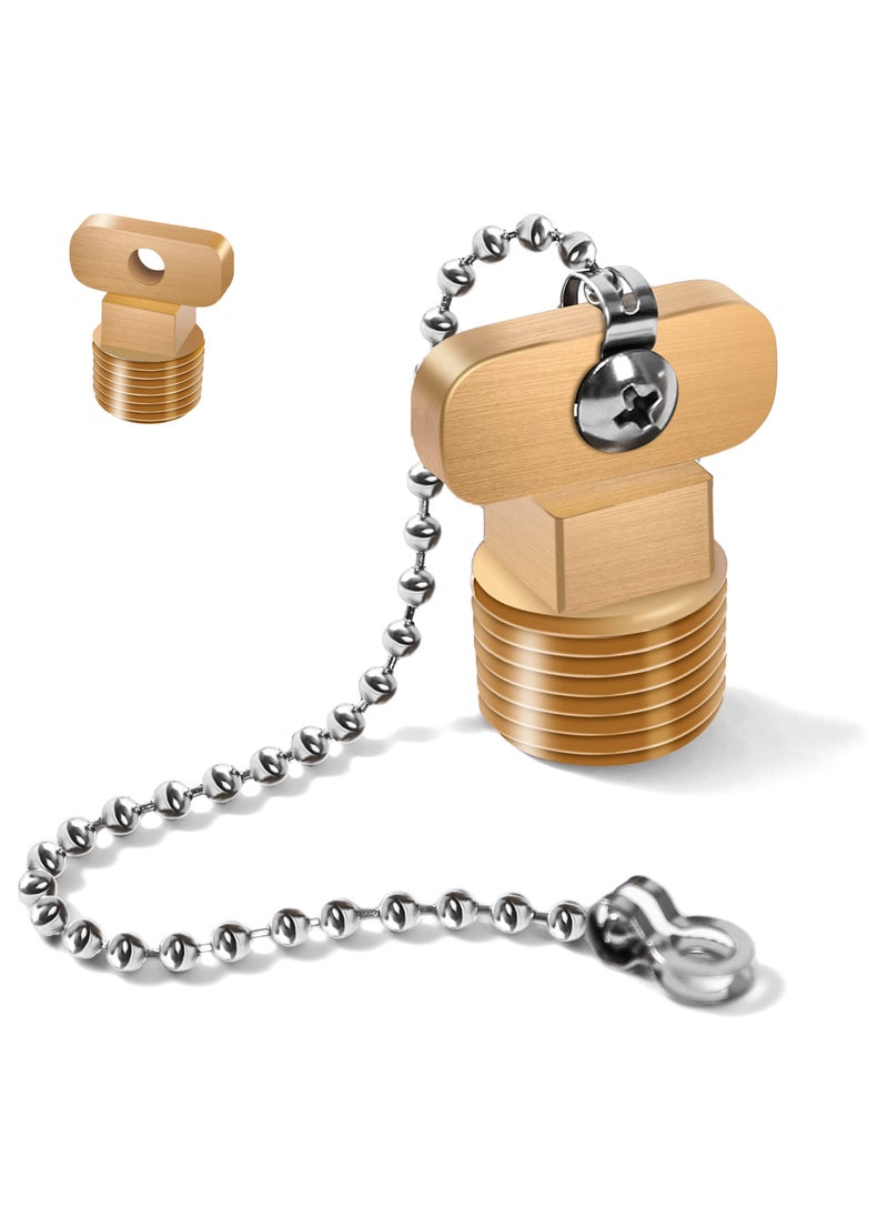 Searoam Boat Garboard Drain Plug 12 NPT Thread Brass Drain PlugsMarine Drain Plug Fits External Thread is 08 inchUsed for Boat Hull Spare Garboard Drain Plug One Way Safety PlugPack of 1 