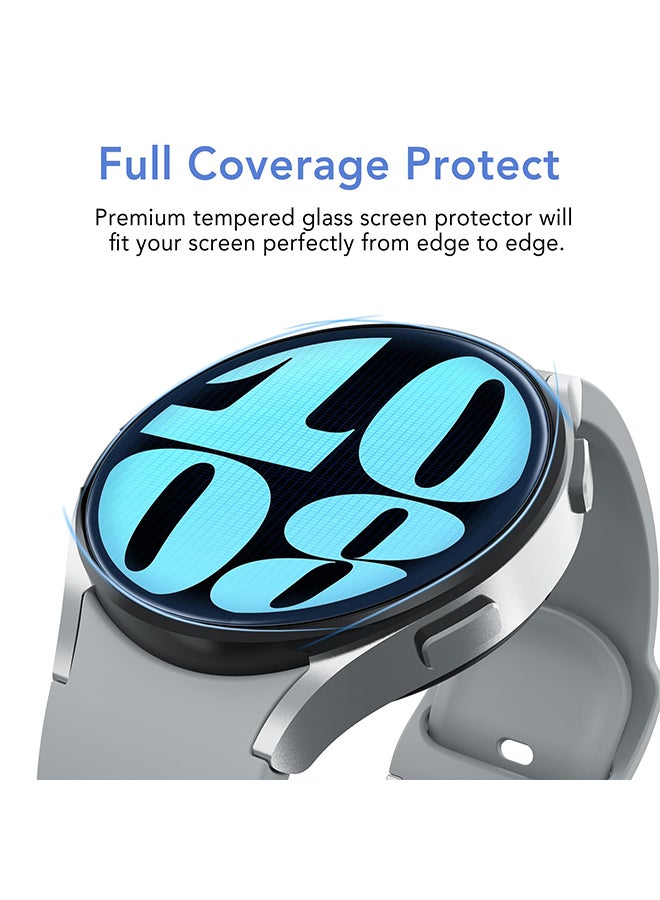 O Ozone Tempered Glass Screen Protector for Samsung Galaxy Watch 6 44mm [2 Pack], 3D Full Coverage Curved Edge Screen Protective Cover - Image 4