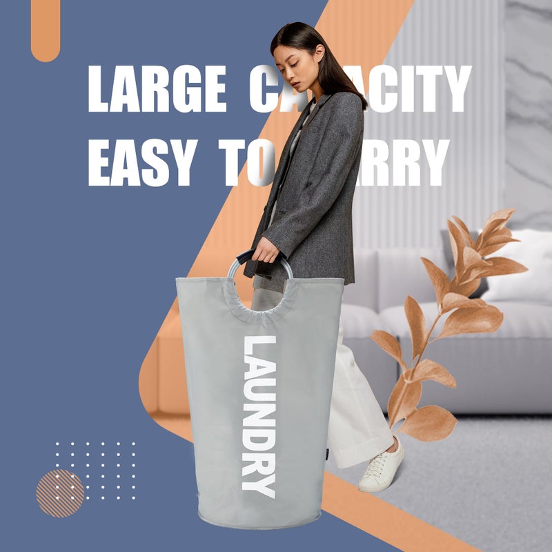 Caroeas 90L Laundry Basket (13 Colors), Waterproof Laundry Hamper, Laundry Bag with Padded Handles, Clothes Hamper, Collapsible Laundry Basket Easy Storage - Image 4