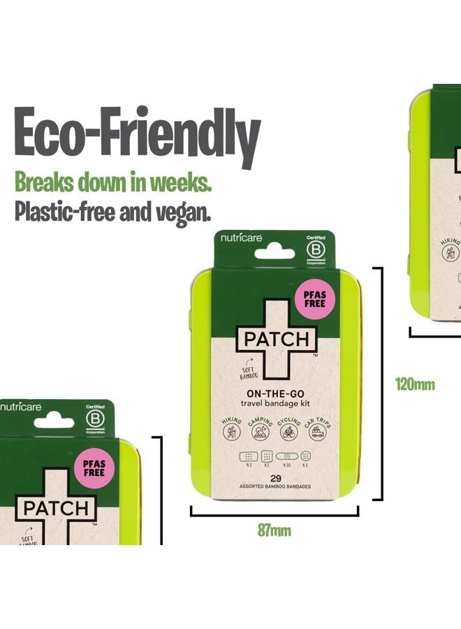 PATCH Natural Bamboo Adhesive Bandages Travel Kit for Sensitive Skin, Eco-Friendly and Hypoallergenic, 29 Count - Image 2