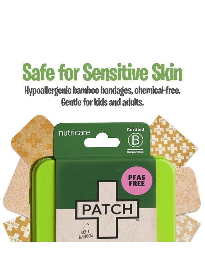 PATCH Natural Bamboo Adhesive Bandages Travel Kit for Sensitive Skin, Eco-Friendly and Hypoallergenic, 29 Count - Image 4