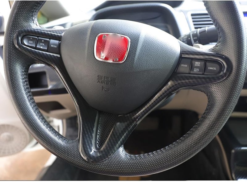 AEETUED Carbon Fiber Style Replacement Steering Wheel Trim Cover for Honda Civic (2006-2011) - Image 5