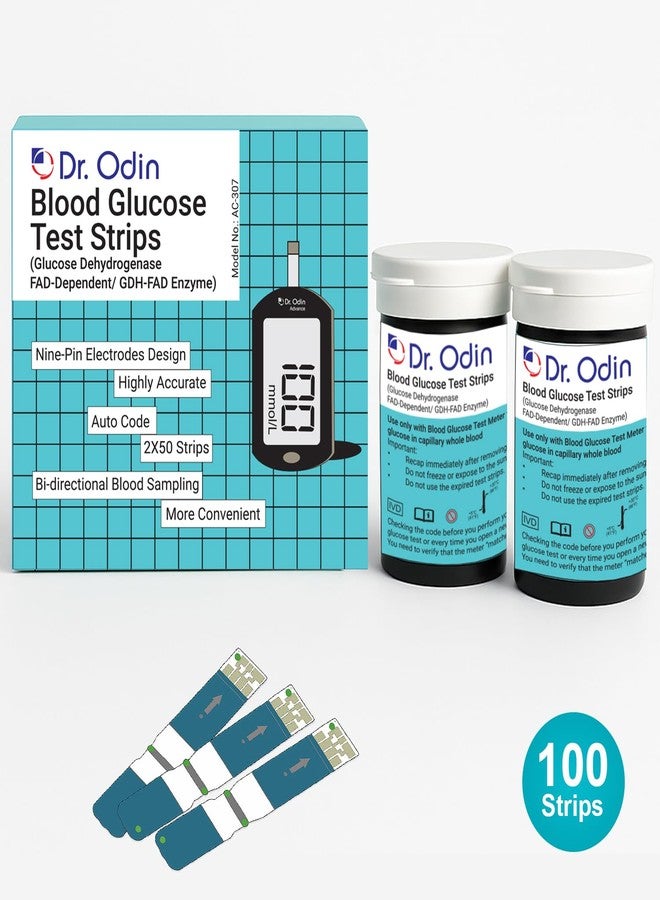 Dr.Odin Dr. Odin AC-307 GDH Glucose Test Strips, 2x50 Strips, GDH BLACK Meter Compatible, Bi-Directional Sampling, Auto Coding, Hygienic and Accurate (100 Test Strips) - Image 2