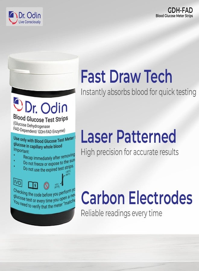 Dr.Odin Dr. Odin AC-307 GDH Glucose Test Strips, 2x50 Strips, GDH BLACK Meter Compatible, Bi-Directional Sampling, Auto Coding, Hygienic and Accurate (100 Test Strips) - Image 4