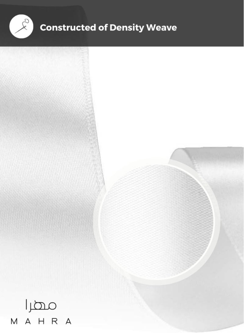 Generic 2-Pack | 1-Inch Elegant Pearl White Satin Ribbon | Perfect for Gift Wrapping, Wedding Decorations, Crafting Projects, Special Events | Eid, Ramadan, Thanksgiving, New Year, and More | Each Roll 25 Meters in Length - Image 4