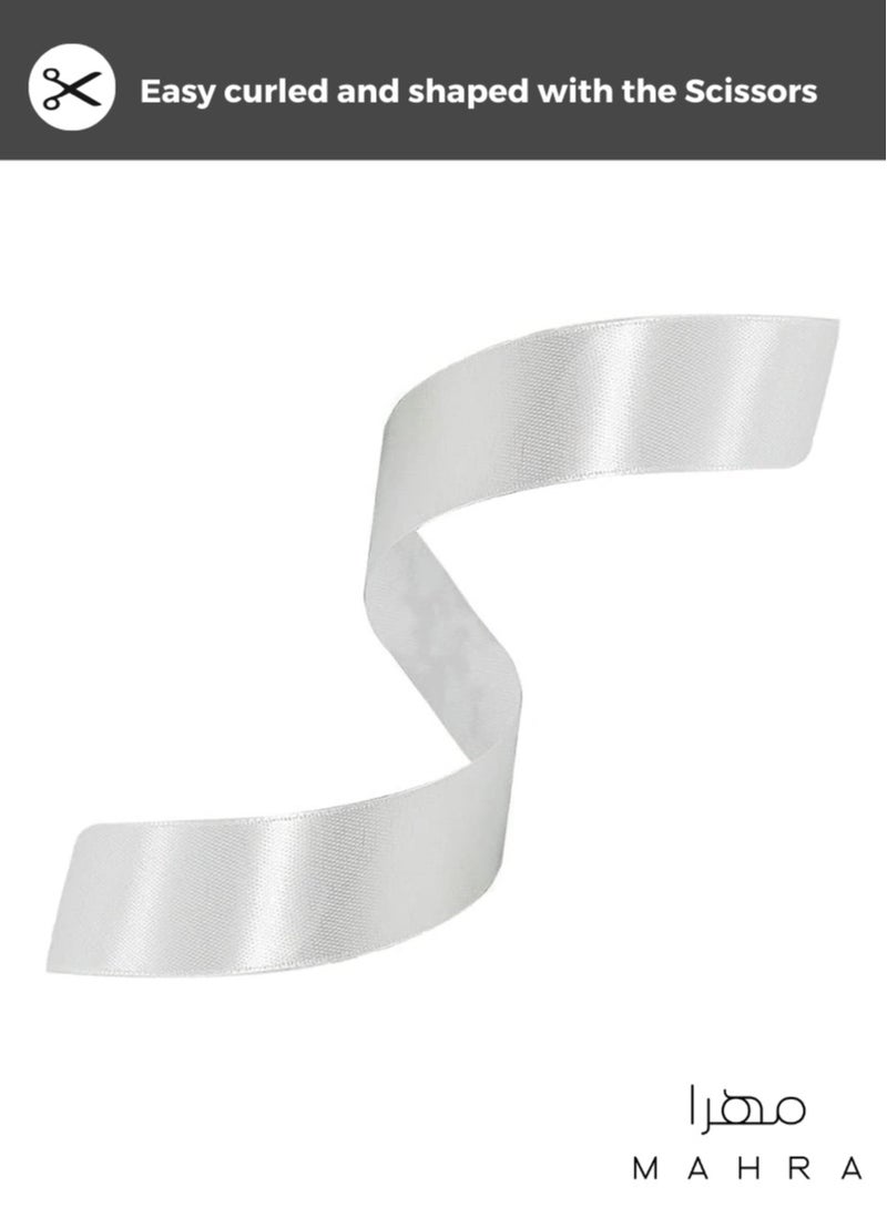 Generic 2-Pack | 1-Inch Elegant Pearl White Satin Ribbon | Perfect for Gift Wrapping, Wedding Decorations, Crafting Projects, Special Events | Eid, Ramadan, Thanksgiving, New Year, and More | Each Roll 25 Meters in Length - Image 3