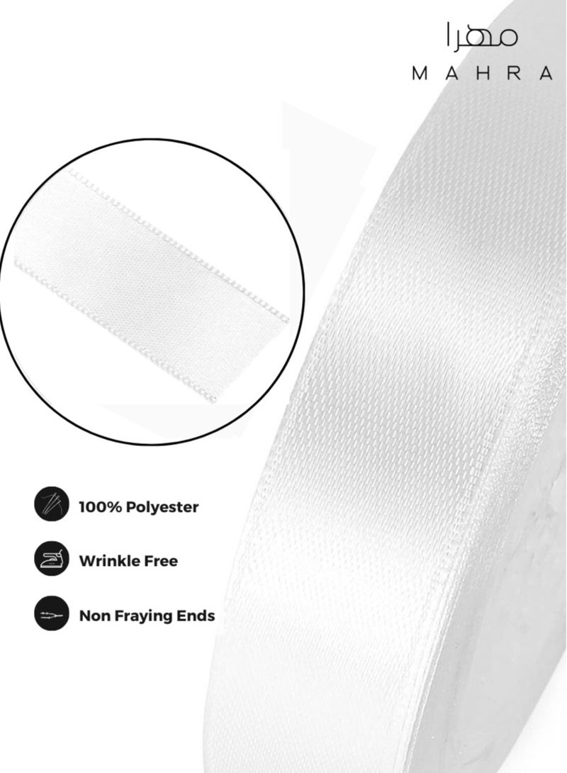 Generic 2-Pack | 1-Inch Elegant Pearl White Satin Ribbon | Perfect for Gift Wrapping, Wedding Decorations, Crafting Projects, Special Events | Eid, Ramadan, Thanksgiving, New Year, and More | Each Roll 25 Meters in Length - Image 5