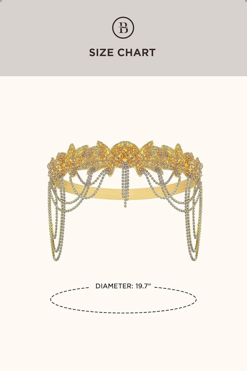 BABEYOND 1920s Flapper Headpiece Roaring 20s Headband Great Gatsby Headband Chain for Women Vintage Hair Accessory - Image 3
