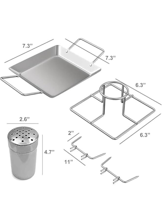 Grillers Beer Can Chicken Roaster Stand - Stainless Steel Holder - Barbecue Rack for The Grill, Oven or r - Dishwasher Safe - Includes 4 Vegetable Spikes - Image 2
