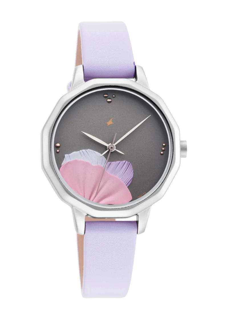 فاستراك Fastrack Uptown Retreat Quartz Analog Grey Dial Leather Strap Watch for Girls