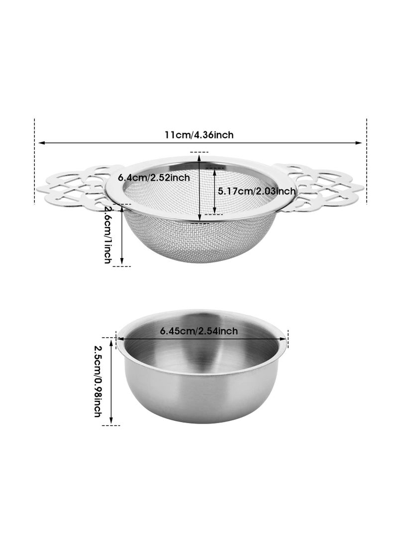 Generic - 2 Pcs Fine Mesh Tea Strainers with Bowl Stainless Steel Loose Tea Infusers Strainers Diameter Mini Tea Fine Sieve Ideal for Juice Coffee Filter - Image 1