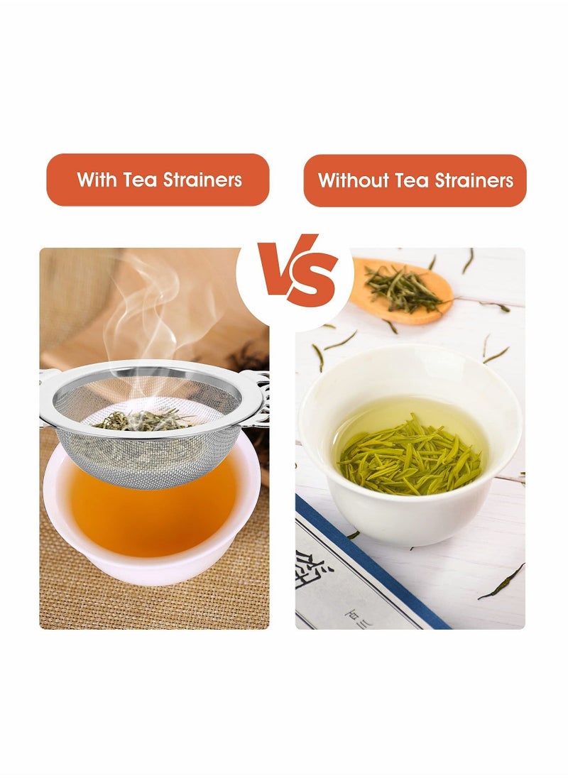 Generic - 2 Pcs Fine Mesh Tea Strainers with Bowl Stainless Steel Loose Tea Infusers Strainers Diameter Mini Tea Fine Sieve Ideal for Juice Coffee Filter - Image 1