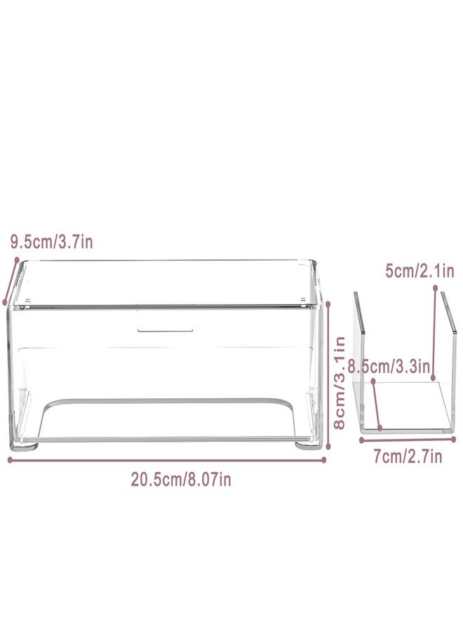 سنفيكون أدراج تخزين قابلة للتكديس، صناديق تخزين بلاستيكية شفافة، منظم أدراج الحمام، منظم خزانة الأدوية، منظمات مكياج مع فاصل قابل للإزالة، مساحة عمل منزلية، مكتب، طاولة زينة، فكرة هدية، عبوة من قطعتين - Image 3