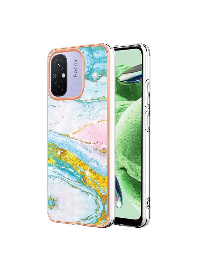 Case For Xiaomi Redmi 12C/11A 4G Global Electroplating Marble Dual-side IMD Phone Case