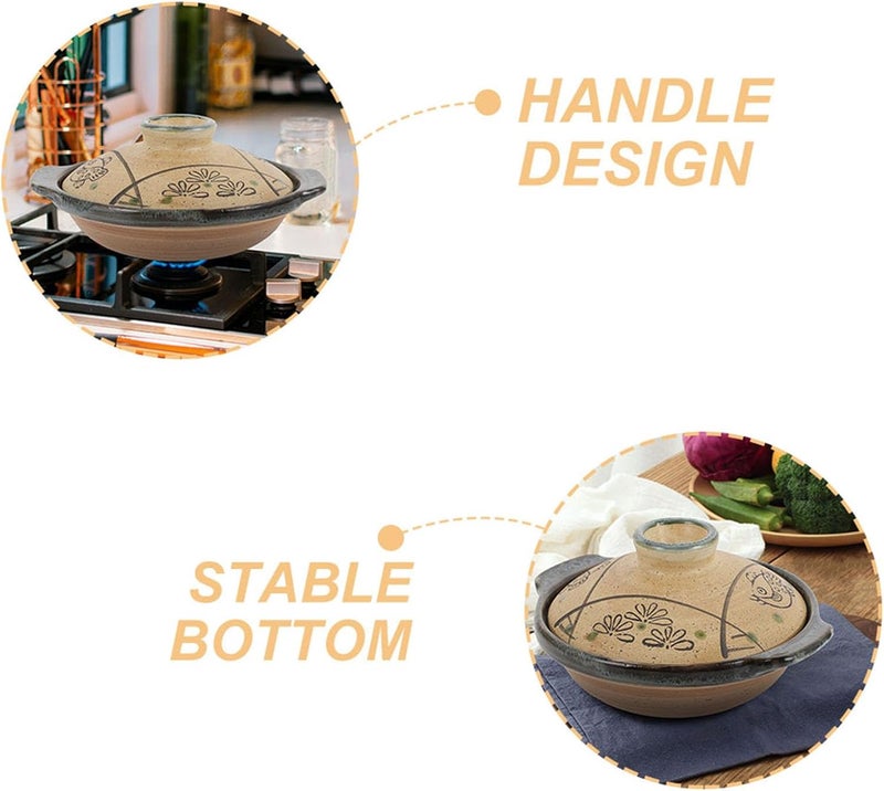 Japanese Ceramic Casserole Pan Heat-resistant Cooking Pot for Soup Stew Rice Noodles Kitchenware for Family Gatherings and Daily Use - Image 3