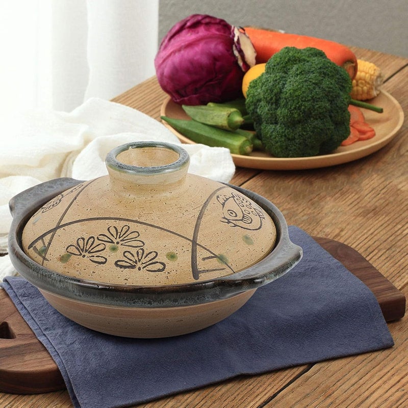 Japanese Ceramic Casserole Pan Heat-resistant Cooking Pot for Soup Stew Rice Noodles Kitchenware for Family Gatherings and Daily Use - Image 4