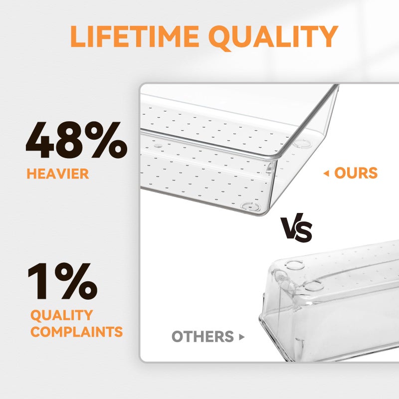 Criusia Utensil Drawer Organizer For Kitchen  8 Pack Silverware Organizer Utensil Holder  Clear Plastic Drawer Dividers For Flatware  Cutlery  Kitchen Gadgets Accessories  Organizador De Cocina - Image 4