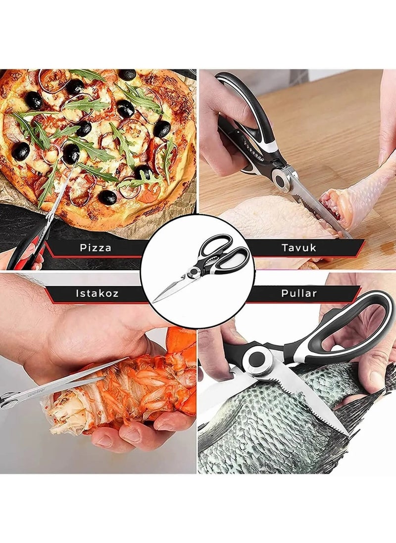 Octopus Bazaar Multifunctional Stainless Steel Chicken Scissors | Chicken Fish Vegetable Scissors  - Image 5